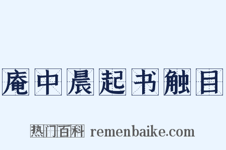 庵中晨起书触目是什么意思的图片